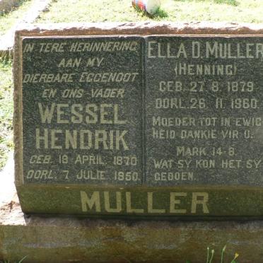 MULLER Wessel Hendrik 1870-1950 &amp; Ella D. HENNING 1879-1960