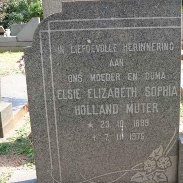 MUTER Elsie Elizabeth Sophia Holland 1889-1975
