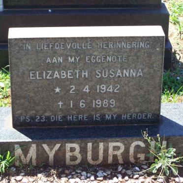 MYBURGH Elizabeth Susanna 1942-1989