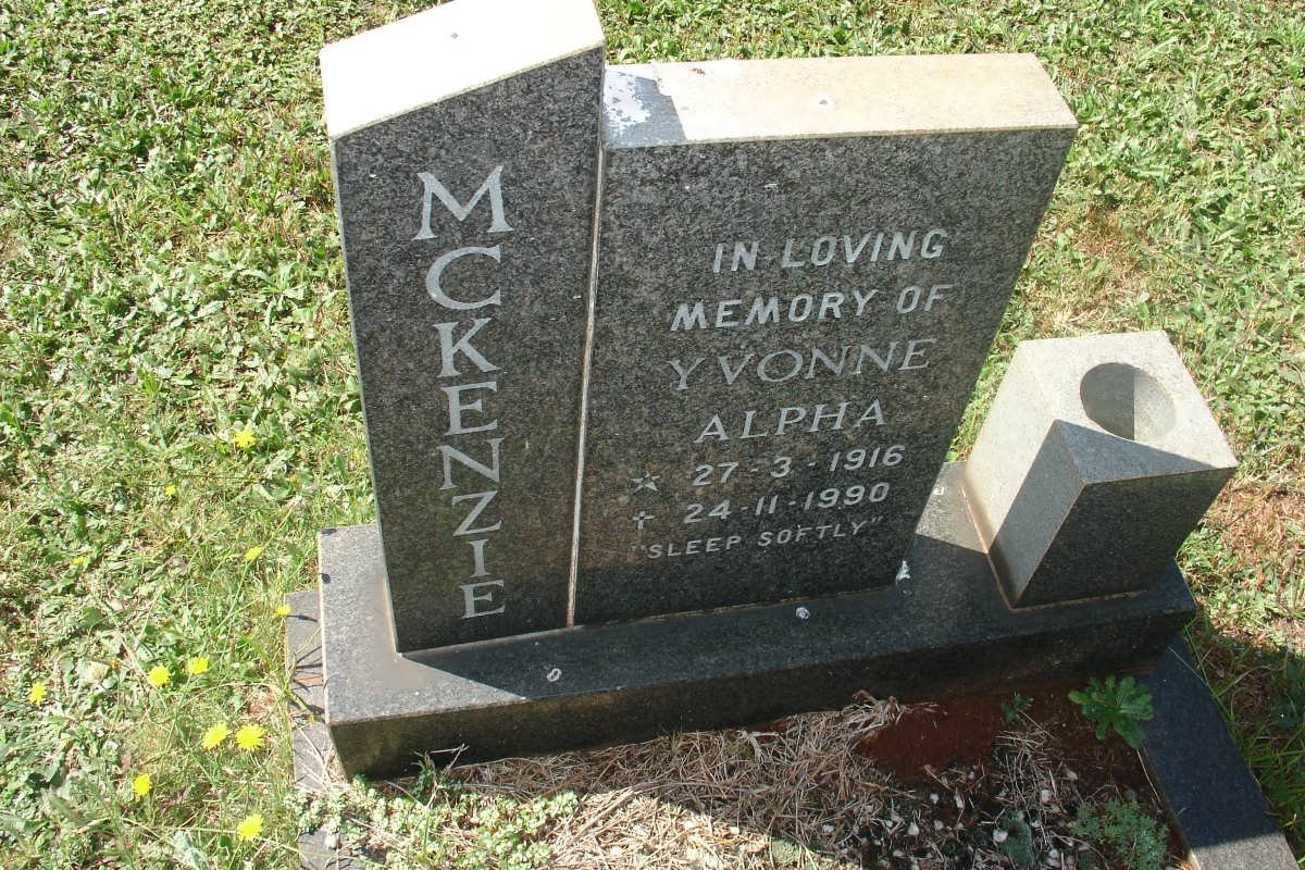 McKENZIE Yvonne Alpha 1916-1990