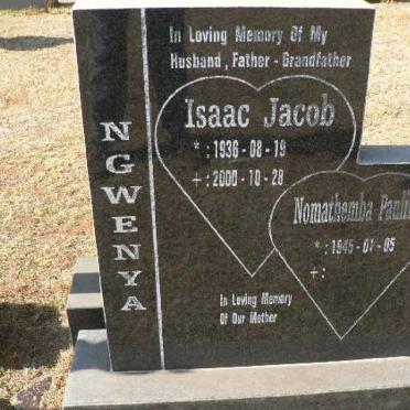 NGWENYA Isaac Jacob 1936-2000 &amp; Nomathemba Paulina 1945-