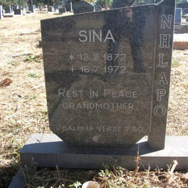 NHLAPO Sina 1872-1972