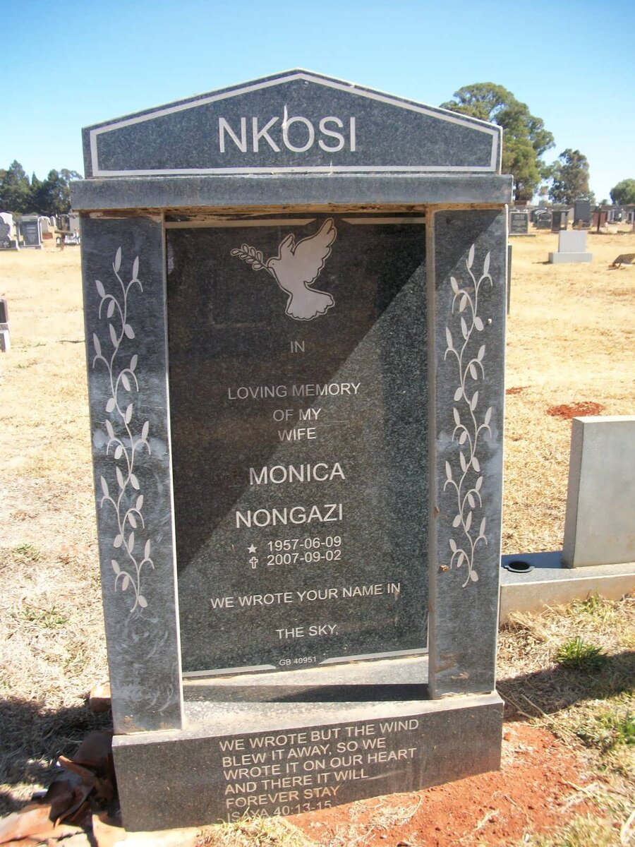 NKOSI Monica Nongazi 1957-2007