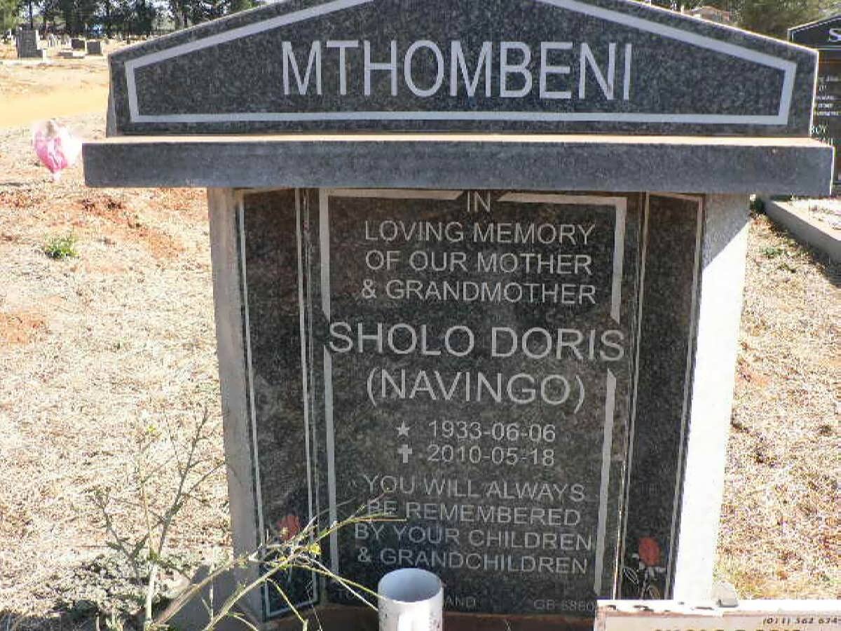 MTHOMBENI Sholo Doris 1933-2010