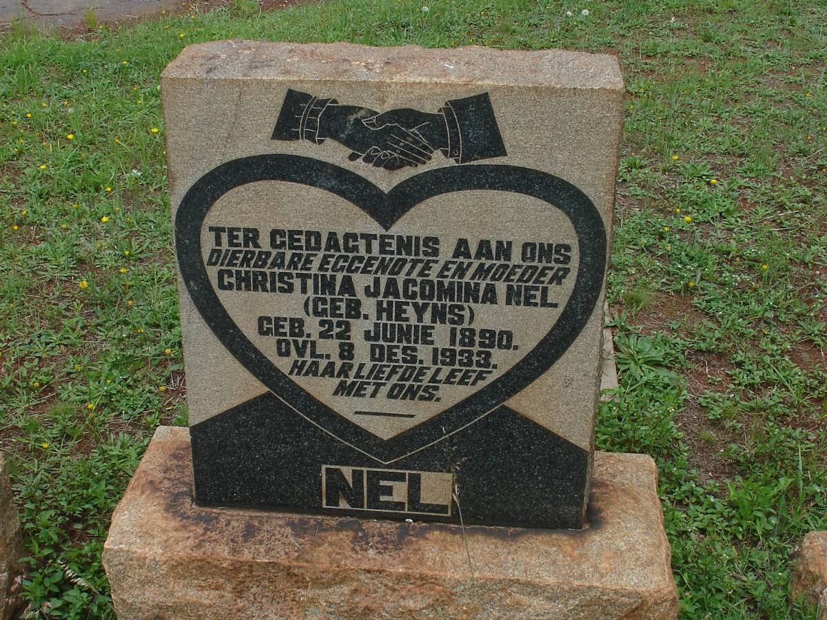 NEL Christina Jacomina nee HEYNS 1890-1933
