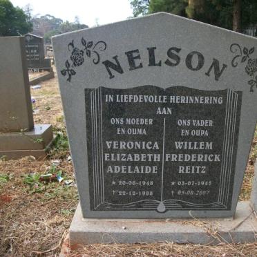 NEELSON Willem Frederick Reitz 1945-2007 &amp; Veronica Elizabeth Adelaide 1948-1988