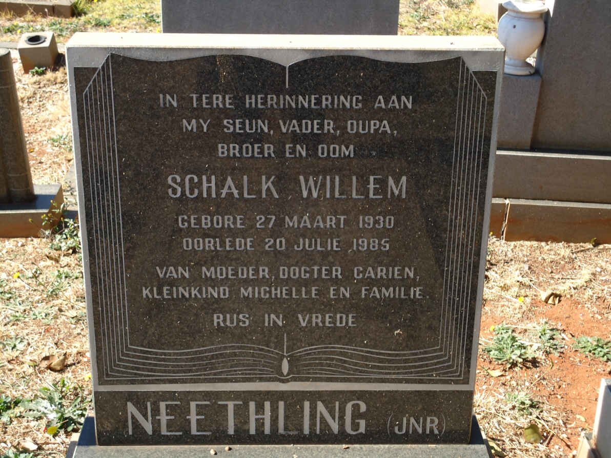 NEETHLING Schalk Willem 1930-1985
