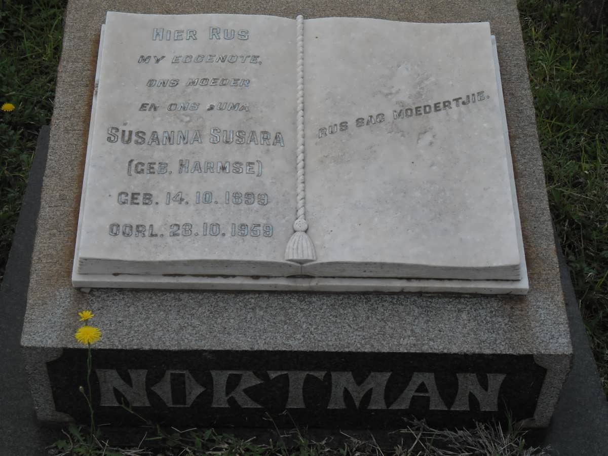 NORTMAN Susanna Susara nee HARMSE 1899-1959
