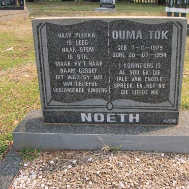 NOETH Ouma Tok 1929-1994
