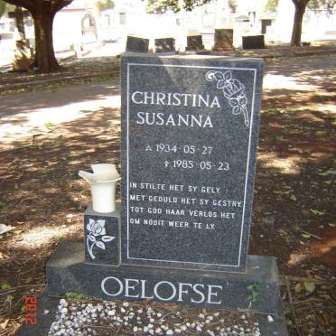 OELOFSE Christina Susanna 1934-1985