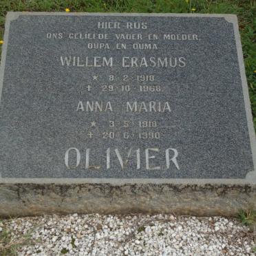 OLIVIER Willem Erasmus 1918-1968 &amp; Anna Maria 1918-1990