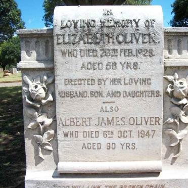 OLIVER Albert James -1947 &amp; Elizabeth -1928