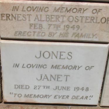 OSTERLOH Ernest Albert -1949 :: JONES Janet -1948