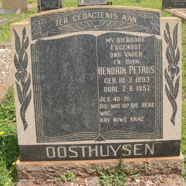 OOSTHUYSEN Hendrik Petrus 1893-1957