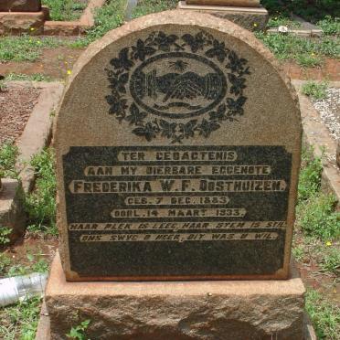 OOSTHUIZEN Frederika W.F. 1883-1933