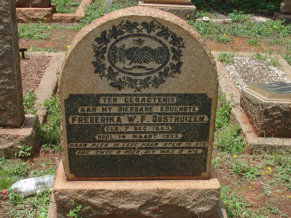 OOSTHUIZEN Frederika W.F. 1883-1933