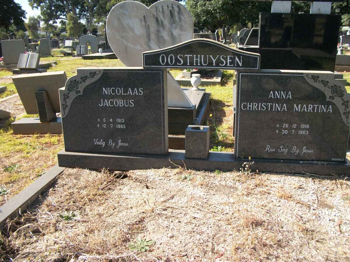 OOSTHUYSEN Nicolaas Jacobus 1913-1985 &amp; Anna Christina Martina 1918-1983