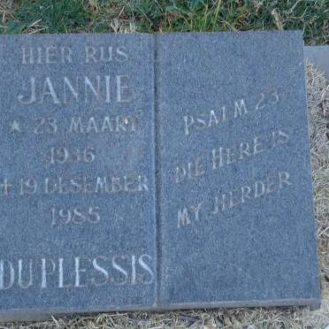 PLESSIS Jannie, du 1936-1985
