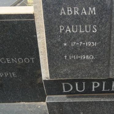 PLESSIS Abram Paulus, du 1931-1980