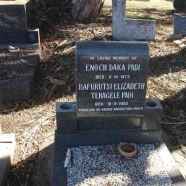 PADI Enoch Daka -1973 &amp; Bafurutsi Elizabeth Tlhagele -2005