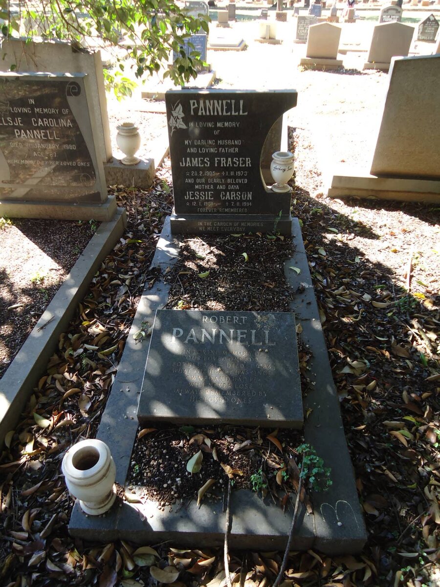 PANNELL James Fraser 1905-1973 &amp; Jessie Carson 1908-1994 :: PANNELL Robert 1941-1984