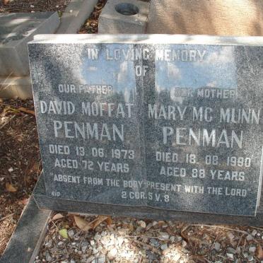 PENMAN David Moffat -1973 &amp; Mary McMunn -1990