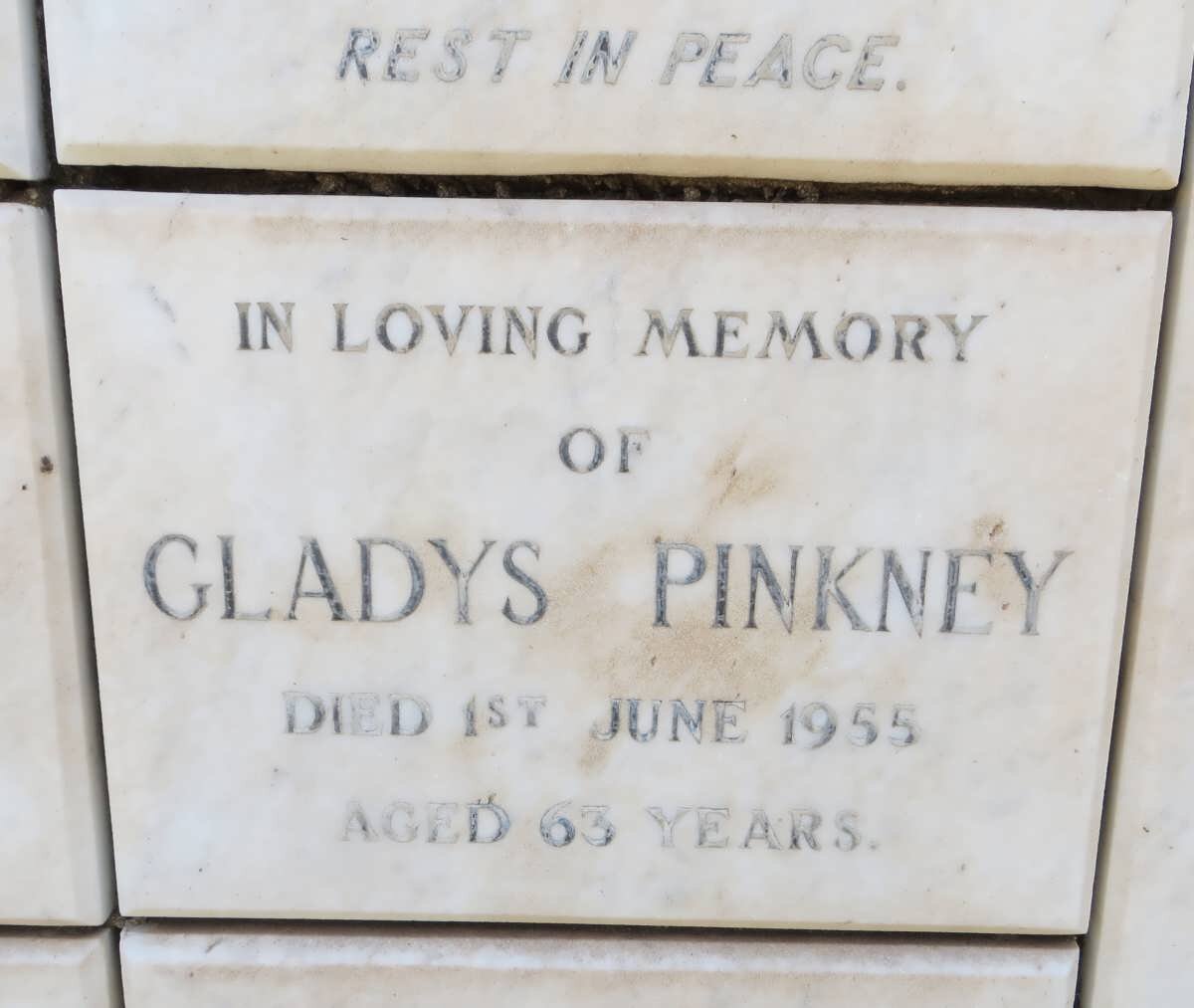 PINKNEY Gladys -1955