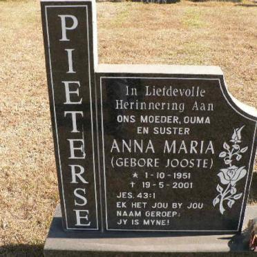 PIETERSE Anna Maria nee JOOSTE 1951-2001