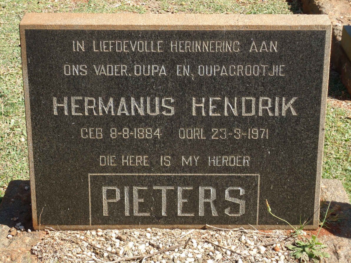 PIETERS Hermanus Hendrik 1884-1971
