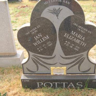 POTTAS Jan Willem 1921-2003 &amp; Maria Elizabeth 1926-2004