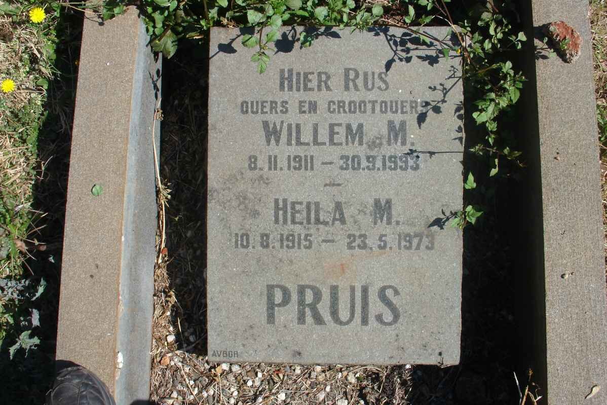 PRUIS Willem M. 1911-1993 &amp; Heila M. 1915-1973