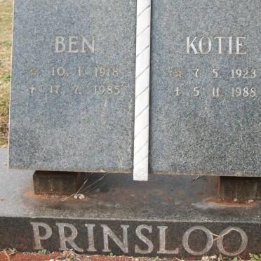 PRINSLOO Ben 1918-1985 &amp; Kotie 1923-1988