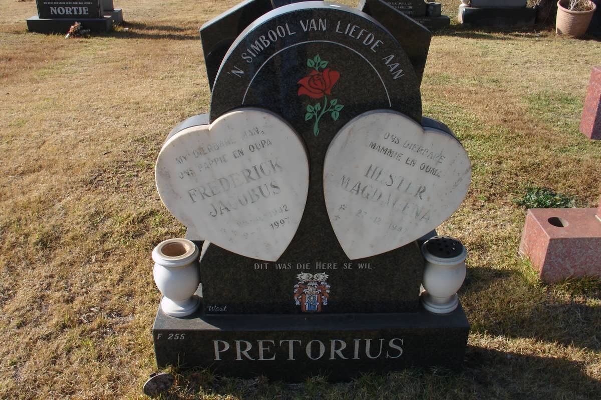 PRETORIUS Frederick Jacobus 1942-1997 &amp; Hester Magdalena 1937-