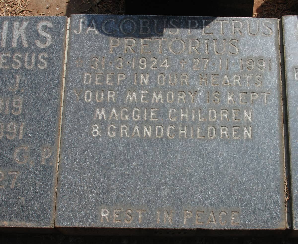 PRETORIUS Jacobus Petrus 1924-1991