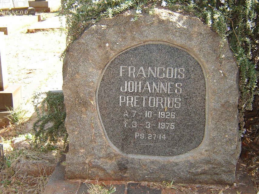PRETORIUS Francois Johannes 1926-1975