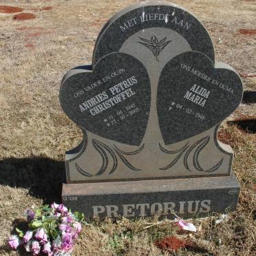 PRETORIUS Andries Petrus Christoffel 1945-2005 &amp; Alida Maria 1948-