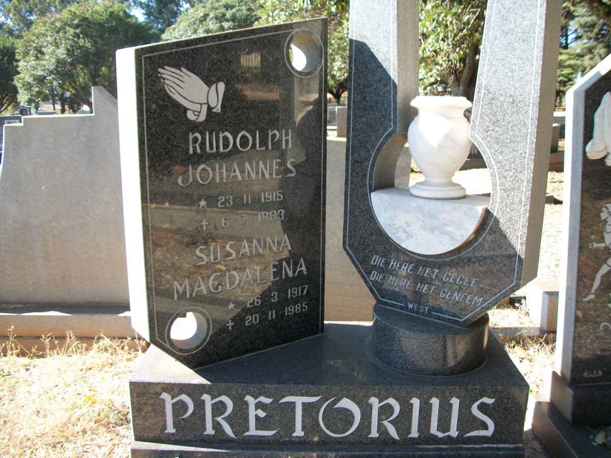 PRETORIUS Rudolph Johannes 1915-1983 &amp; Susanna Magdalena 1917-1985