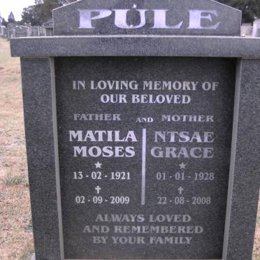 PULE Matila Moses 1921-2009 &amp; Ntsae Grace 1928-2008