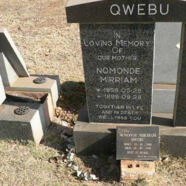 QWEBU Nomonde Mirriam 1956-1999 :: QWEBU Nomonde Mirriam 1999-1999