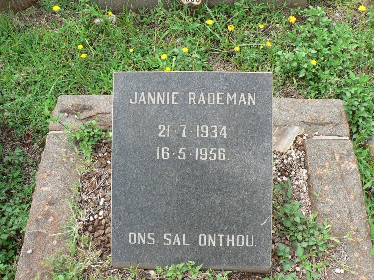 RADEMAN Jannie 1934-1956