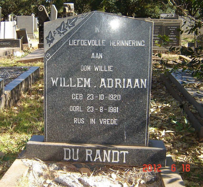 RANDT Willem Adriaan, du 1920-1981