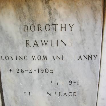 RAWLINS Dorothy 1905-198?