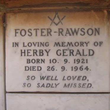 RAWSON Herby Gerald, Foster 1921-1964