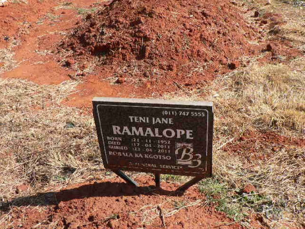 RAMALOPE Teni Jane 1952-2011