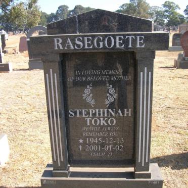 RASEGOETE Stephinah Toko 1945-2001