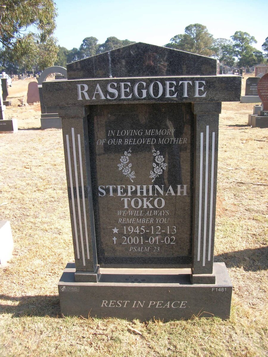 RASEGOETE Stephinah Toko 1945-2001