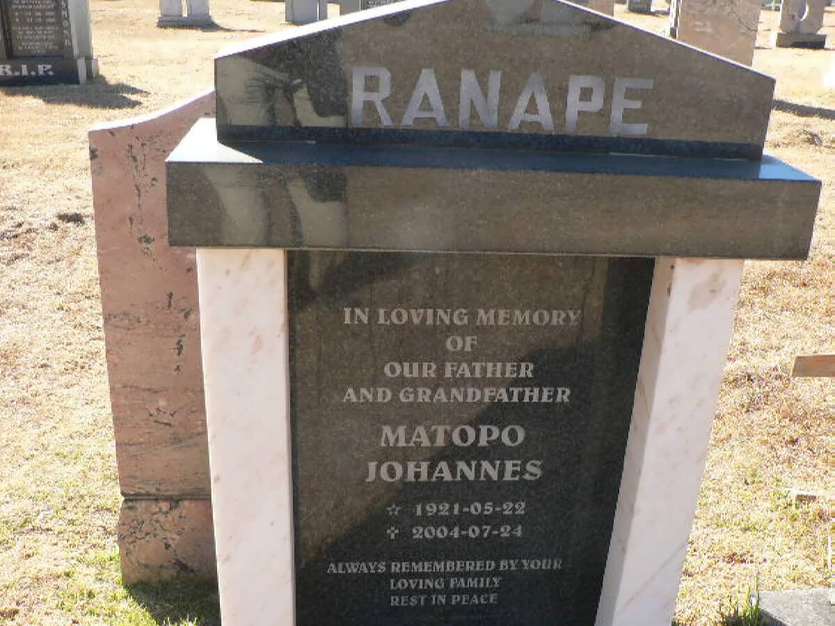RANAPE Matopo Johannes 1921-2004