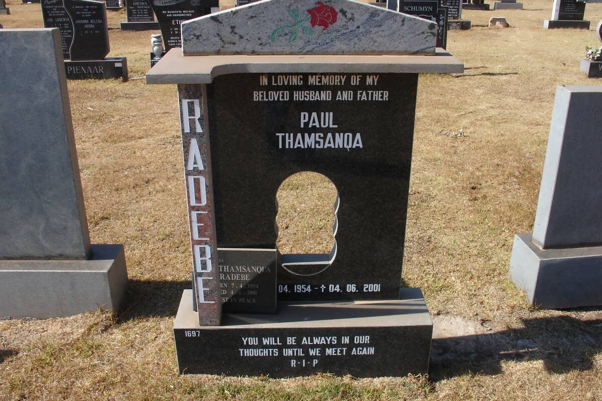 RADEBE Paul Thamsanda 1954-2001