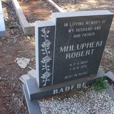 RADEBE Mhlupheki Robert 1893-1971