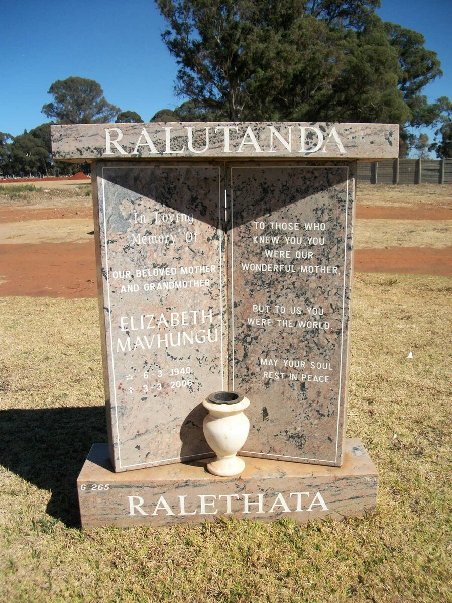 RALUTANDA Elizabeth Mavhungu 1940-2006